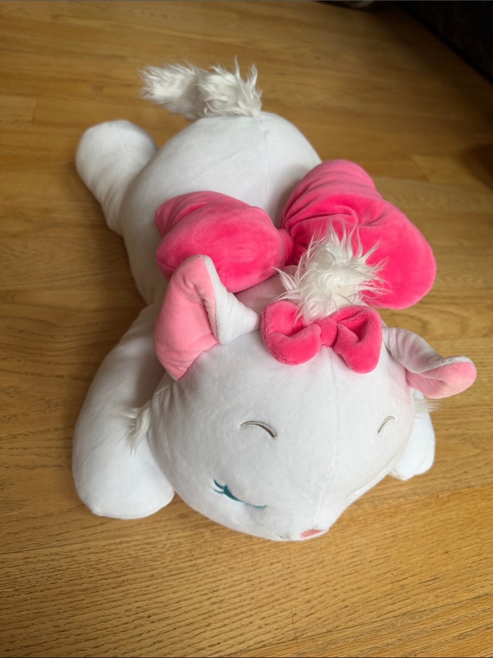 Disney Store Marie Aristocats Large Sleeping Plush Pink Bows 22"